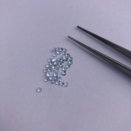 2mm Natural Sky Blue Topaz Round Cut Gemstone