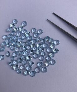 3mm Natural Sky Blue Topaz Round Cut Gemstone