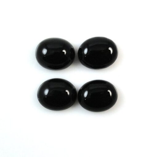 10x12mm Natural Black Onyx Smooth Oval Cabochon