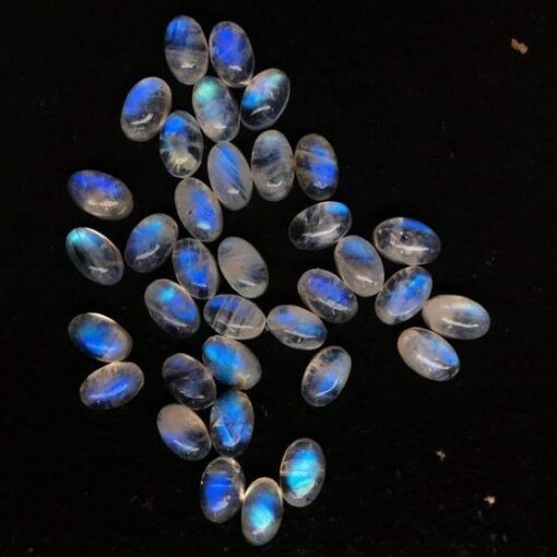 10x12mm Natural Rainbow Moonstone Oval Cabochon