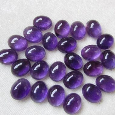 6x4mm Natural Amethyst Smooth Oval Cabochon