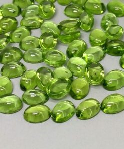 6x8mm Natural Peridot Smooth Oval Cabochon