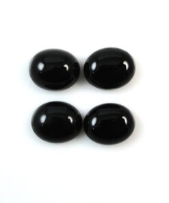 6x8mm Natural Black Onyx Smooth Oval Cabochon