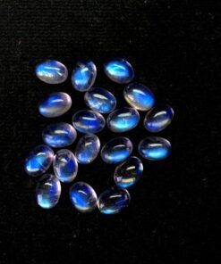 6x8mm Natural Rainbow Moonstone Oval Cabochon