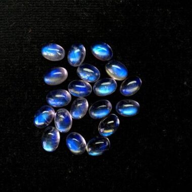 6x8mm Natural Rainbow Moonstone Oval Cabochon