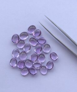 6x8mm Natural Amethyst Smooth Oval Cabochon