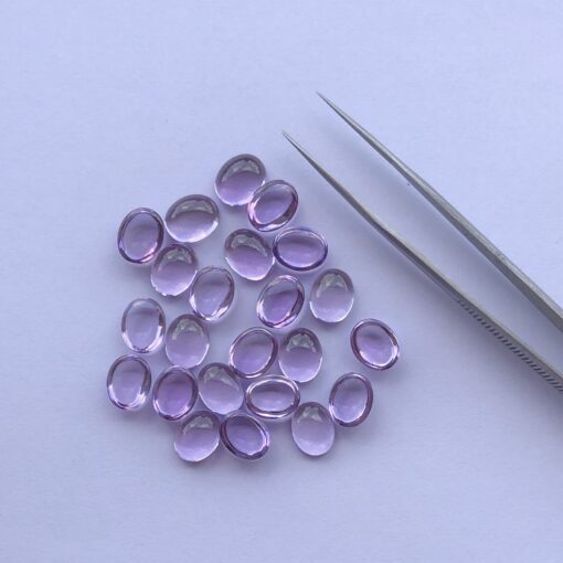 6x8mm Natural Amethyst Smooth Oval Cabochon