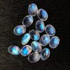 7x9mm Natural Rainbow Moonstone Oval Cut Gemstone