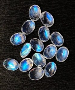 7x9mm Natural Rainbow Moonstone Oval Cut Gemstone