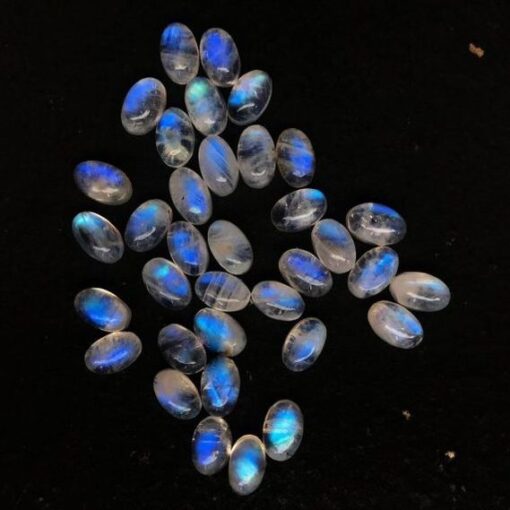 8x10mm Natural Rainbow Moonstone Oval Cabochon