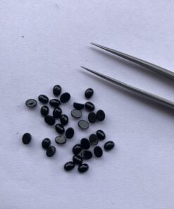 5x3mm Natural Black Onyx Smooth Oval Cabochon