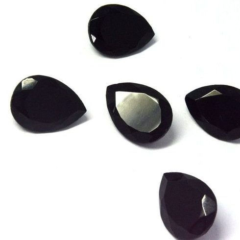 10x12mm Natural Black Onyx Pear Cut Gemstone 10x12mm Natural Black Onyx Pear Cut Gemstone