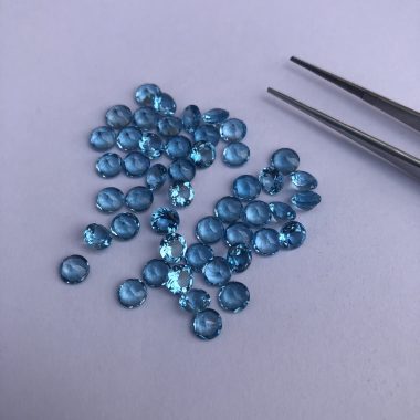 5mm Natural Swiss Blue Topaz Round Cut Gemstone | FREE SHIPPING