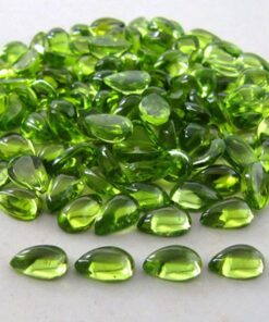 6x8mm Natural Peridot Smooth Pear Cabochon