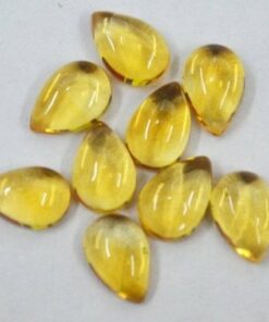 6x8mm Natural Citrine Smooth Pear Cabochon