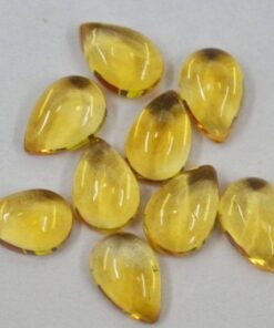 8x10mm Natural Citrine Smooth Pear Cabochon