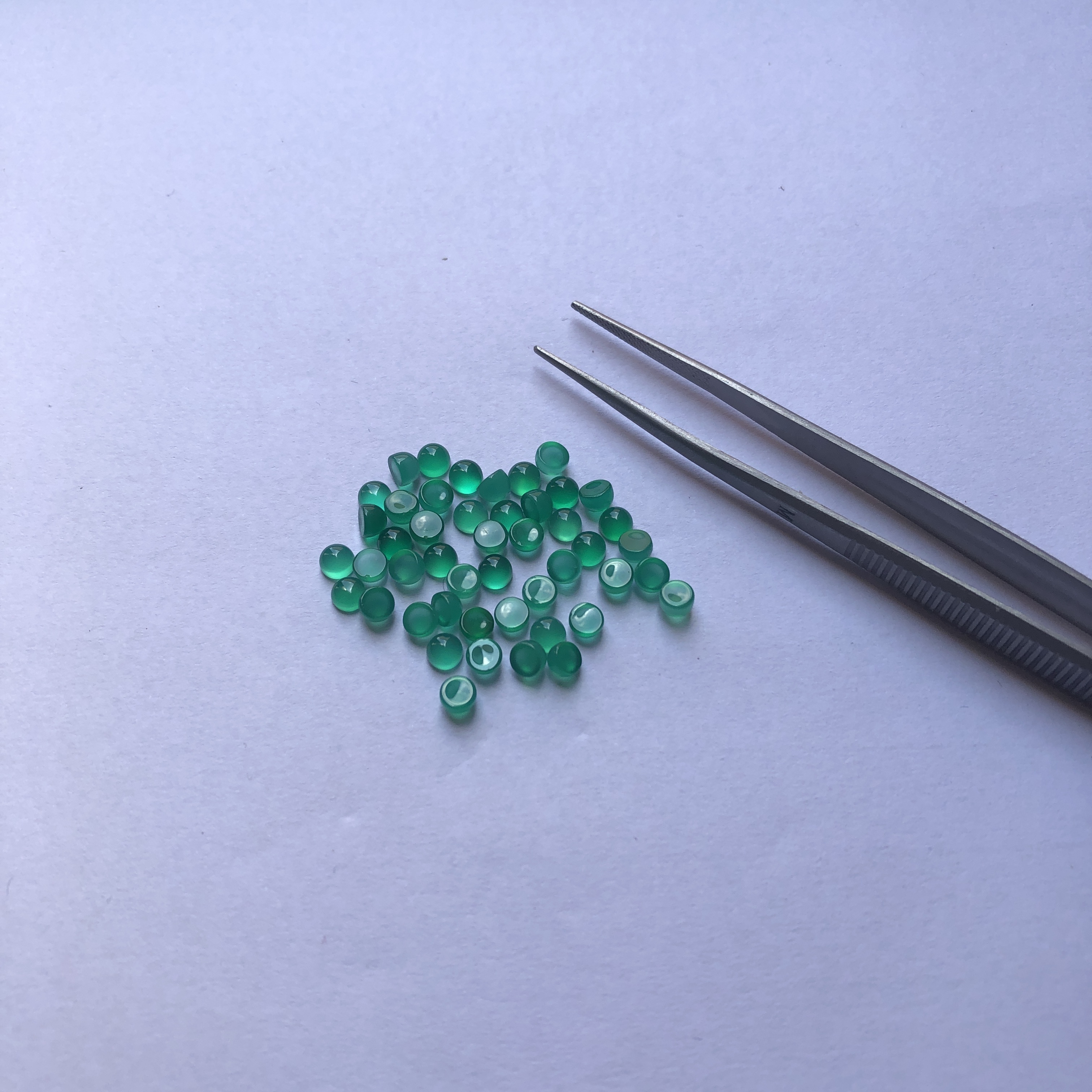 2mm Natural Green Onyx Smooth Round Cabochon | FREE SHIPPING