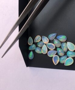 8x10mm Natural Ethiopian Opal Smooth Pear Cabochon