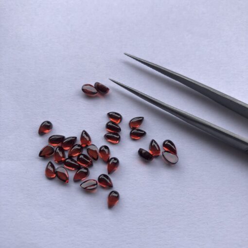 6x4mm Natural Red Garnet Smooth Pear Cabochon