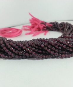 pink garnet round beads