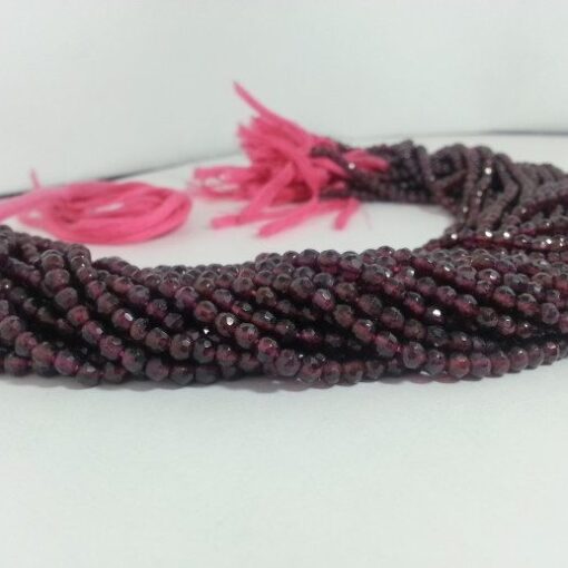 pink garnet round beads