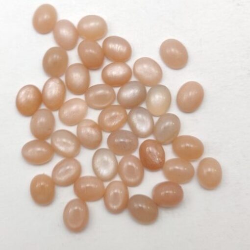 3x4mm Natural Peach Moonstone Smooth Oval Cabochon