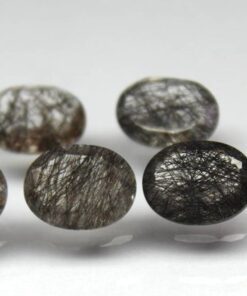 4x3mm black rutile oval cut