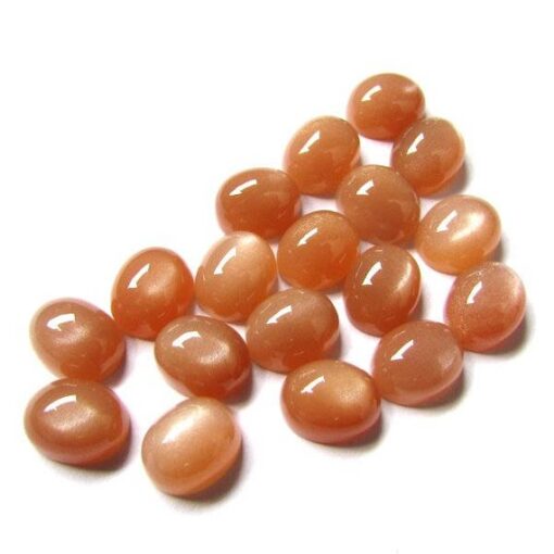 4x5mm Natural Peach Moonstone Smooth Oval Cabochon