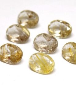 5x4mm golden rutile oval cut