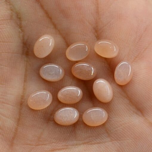 4x6mm Natural Peach Moonstone Smooth Oval Cabochon