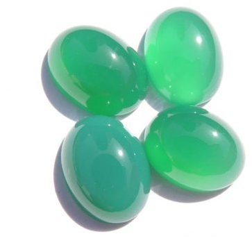 6x4mm green chalcedony oval
