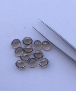 6x8mm Natural Smoky Quartz Smooth Oval Cabochon