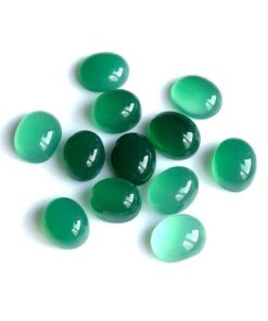 8x6mm Natural Green Chalcedony Smooth Oval Cabochon