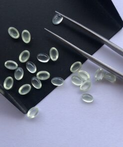 7x5mm Natural Prehnite Smooth Oval Cabochon