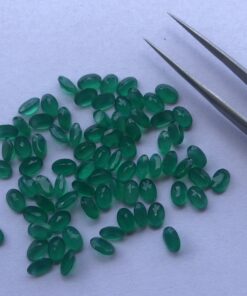 5x3mm Natural Green Onyx Oval Cut Gemstone