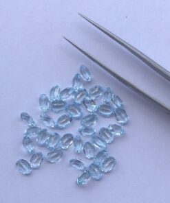 6x4mm Natural Sky Blue Topaz Oval Cut Gemstone