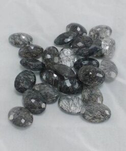 7x5mm black rutile oval cut