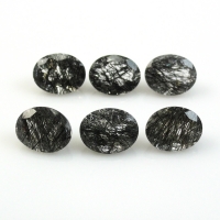 7x9mm black rutile oval cut