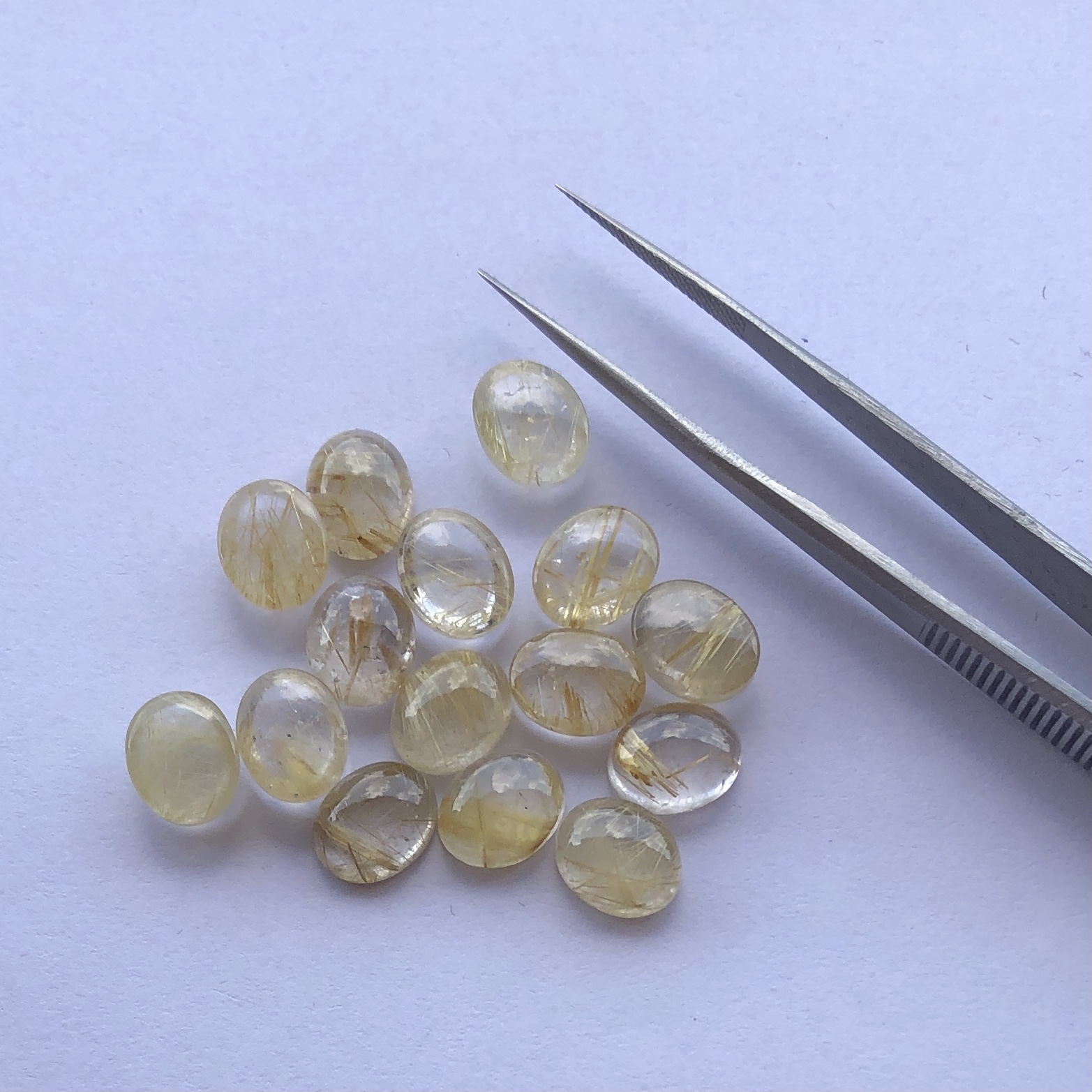 7x9mm Natural Golden Rutile Smooth Oval Cabochon 7x9mm Natural Golden Rutile Smooth Oval Cabochon