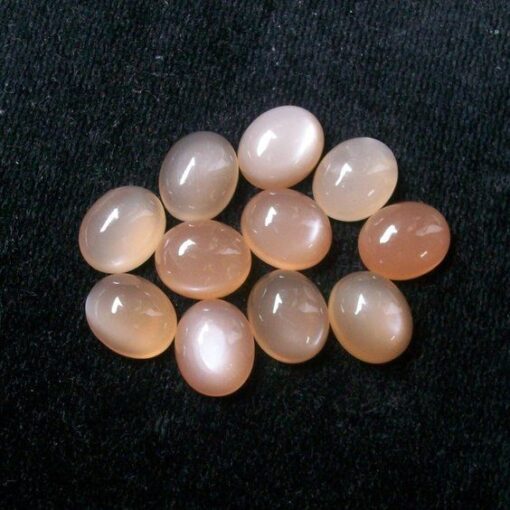 10x8mm Natural Peach Moonstone Smooth Oval Cabochon