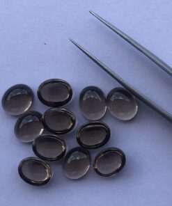 8x10mm Natural Smoky Quartz Smooth Oval Cabochon