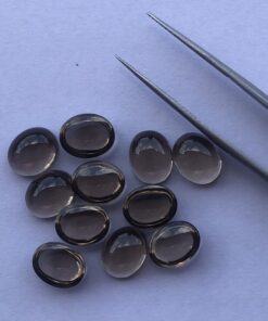 8x10mm Natural Smoky Quartz Smooth Oval Cabochon