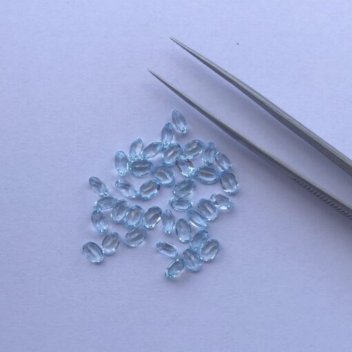 6x4mm Natural Sky Blue Topaz Oval Cut Gemstone