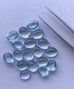 8x10mm Natural Sky Blue Topaz Oval Cabochon