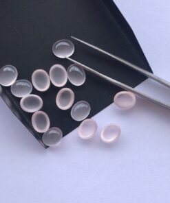 6x8mm Natural Rose Quartz Smooth Oval Cabochon