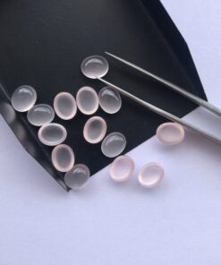6x8mm Natural Rose Quartz Smooth Oval Cabochon