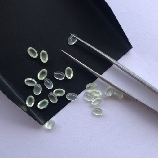 5x3mm Natural Prehnite Smooth Oval Cabochon