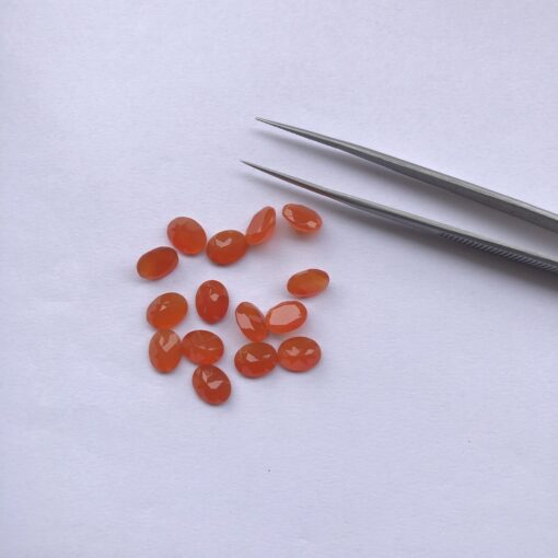 8x6mm Natural Carnelian Faceted Oval Cut Gemstone