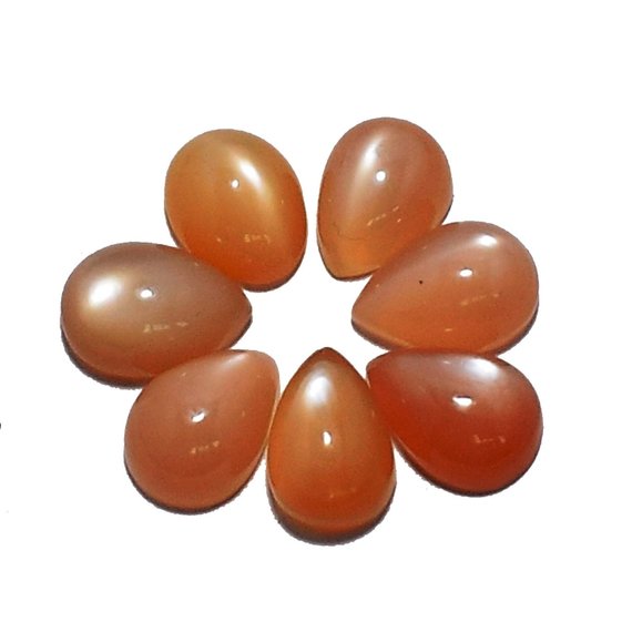 12x10mm Natural Peach Moonstone Smooth Pear Cabochon 12x10mm Natural Peach Moonstone Smooth Pear Cabochon