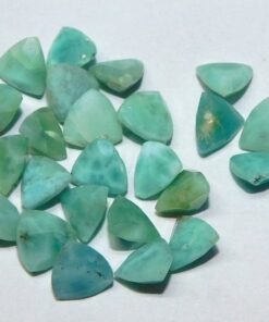 Natural Larimar Faceted Trillion Cut Gemstone